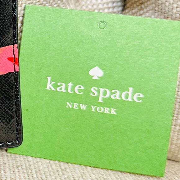 NEW Kate Spade Cameron Street Small Slim Card Case Floral Flower Black PWRU5756 - Picture 2 of 5